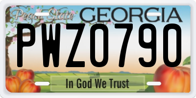 GA license plate PWZ0790