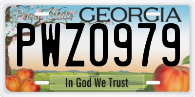 GA license plate PWZ0979