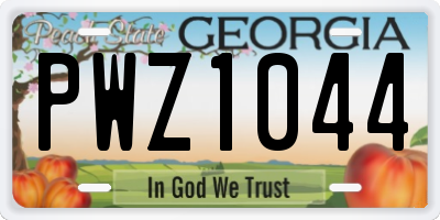 GA license plate PWZ1044
