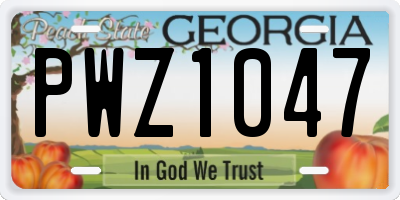 GA license plate PWZ1047