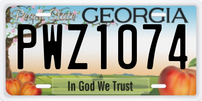 GA license plate PWZ1074