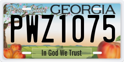 GA license plate PWZ1075