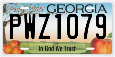 GA license plate PWZ1079