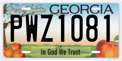 GA license plate PWZ1081