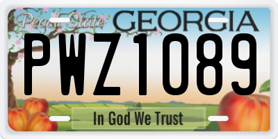 GA license plate PWZ1089