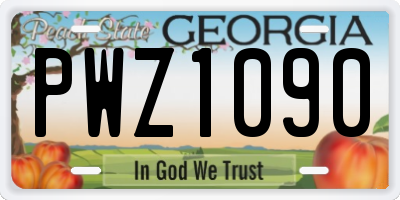 GA license plate PWZ1090