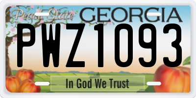 GA license plate PWZ1093