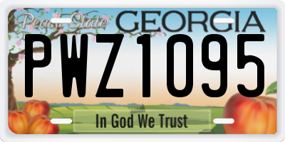 GA license plate PWZ1095