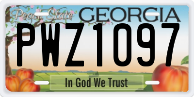 GA license plate PWZ1097