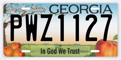 GA license plate PWZ1127