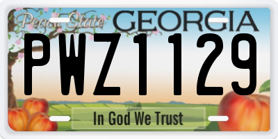 GA license plate PWZ1129