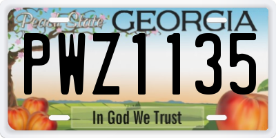 GA license plate PWZ1135