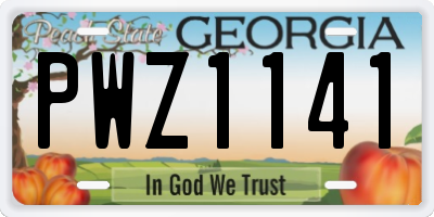 GA license plate PWZ1141