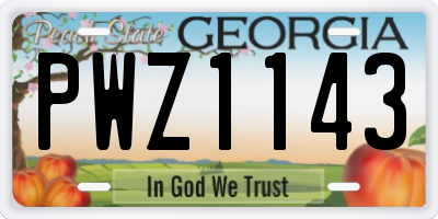 GA license plate PWZ1143