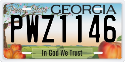 GA license plate PWZ1146