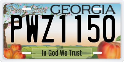 GA license plate PWZ1150