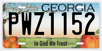 GA license plate PWZ1152