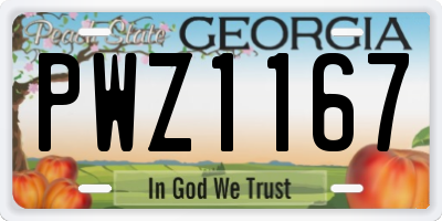 GA license plate PWZ1167
