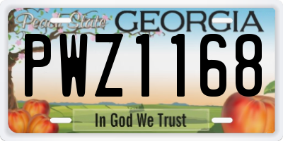 GA license plate PWZ1168