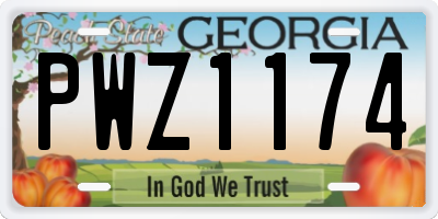 GA license plate PWZ1174