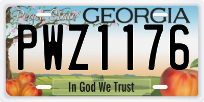 GA license plate PWZ1176