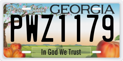 GA license plate PWZ1179