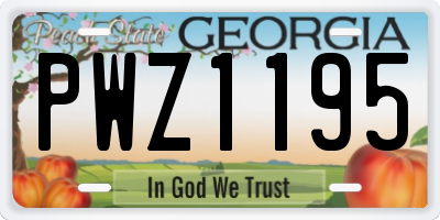 GA license plate PWZ1195