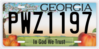 GA license plate PWZ1197