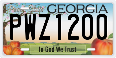 GA license plate PWZ1200