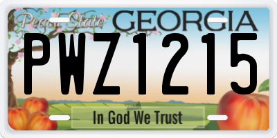 GA license plate PWZ1215