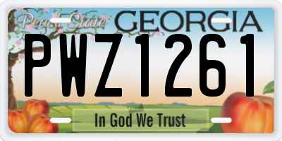 GA license plate PWZ1261