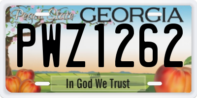 GA license plate PWZ1262