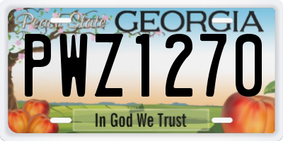 GA license plate PWZ1270