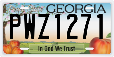 GA license plate PWZ1271