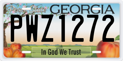 GA license plate PWZ1272