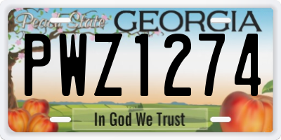 GA license plate PWZ1274