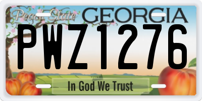 GA license plate PWZ1276