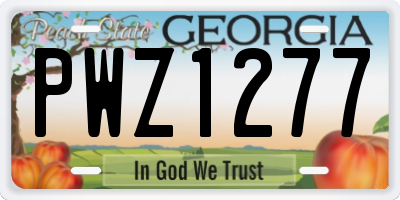 GA license plate PWZ1277