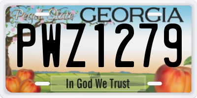 GA license plate PWZ1279