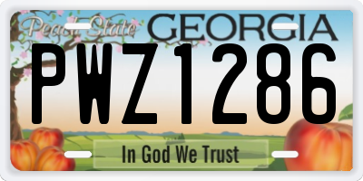 GA license plate PWZ1286