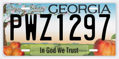 GA license plate PWZ1297