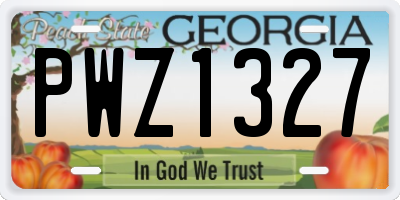 GA license plate PWZ1327