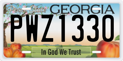GA license plate PWZ1330