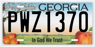 GA license plate PWZ1370
