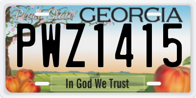 GA license plate PWZ1415