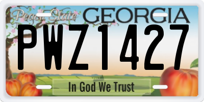 GA license plate PWZ1427