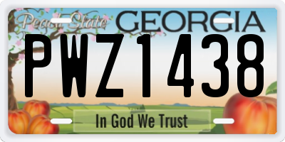 GA license plate PWZ1438