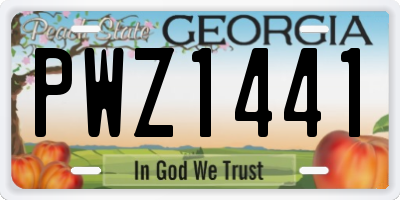 GA license plate PWZ1441