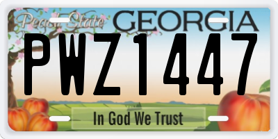 GA license plate PWZ1447