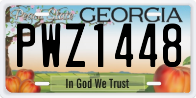 GA license plate PWZ1448